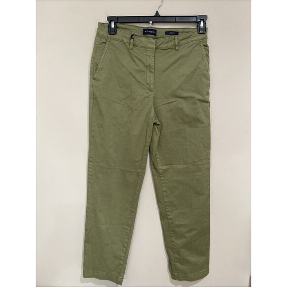 Piombo Pants - Piombo Women’s Olive Green Chino Straight Leg Stretch Preppy ClassicPants Sz 10